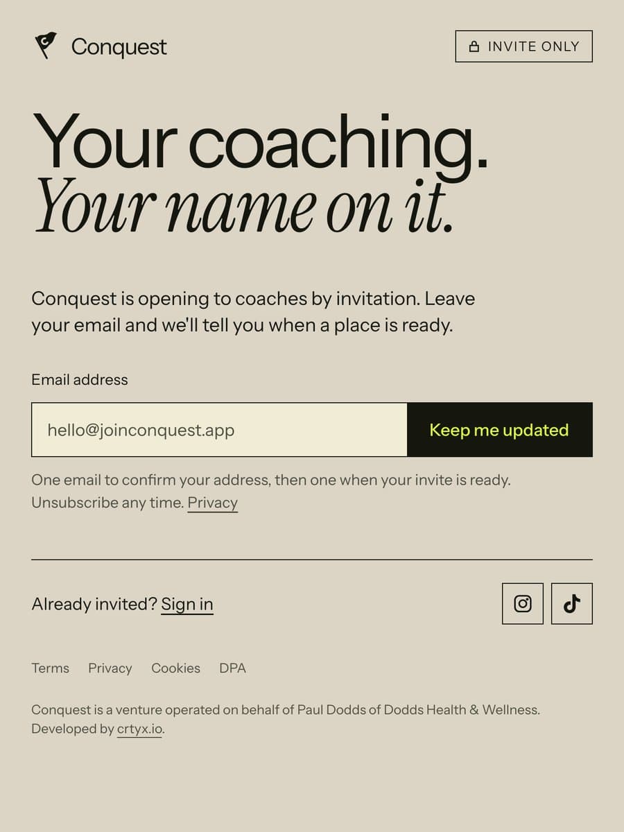 Conquest website