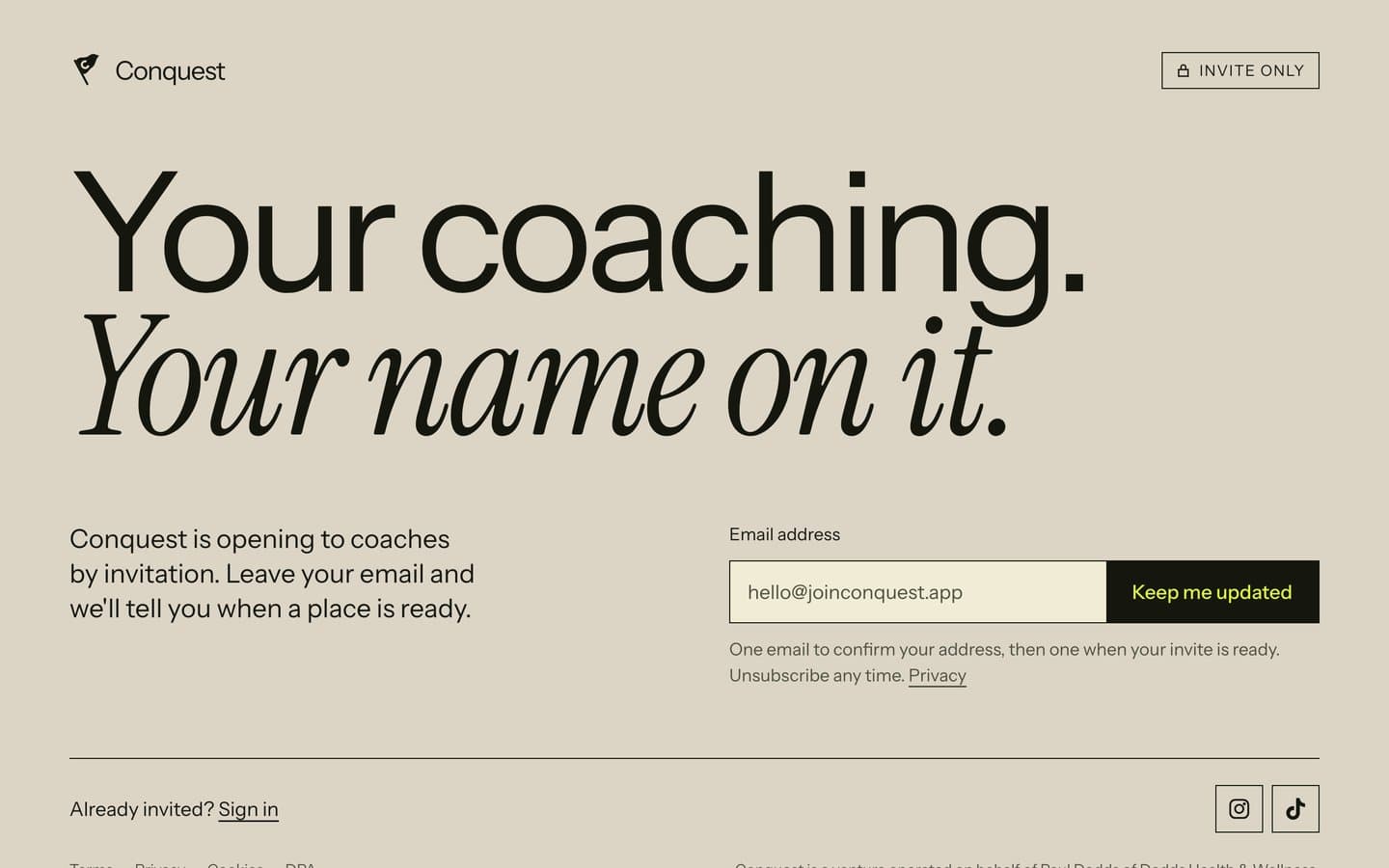 Conquest website