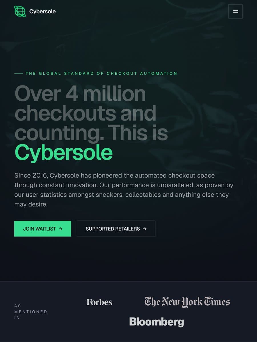 Cybersole website